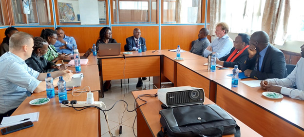 Drs. Björgvinsson and Hansen meet psychologists from the department of psychology, Kenyatta University and a team from Mathari Hospital to discuss B4DT adaptation in Kenya